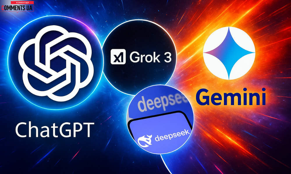 Битва ШІ-гігантів: ChatGPT, Gemini, Grok і DeepSeek - хто чим сильний і де застосовувати