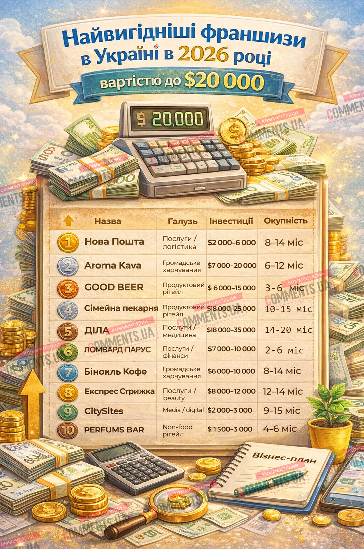 Какой бизнес можно купить в Украине от 2000 долларов: самые выгодные франшизы