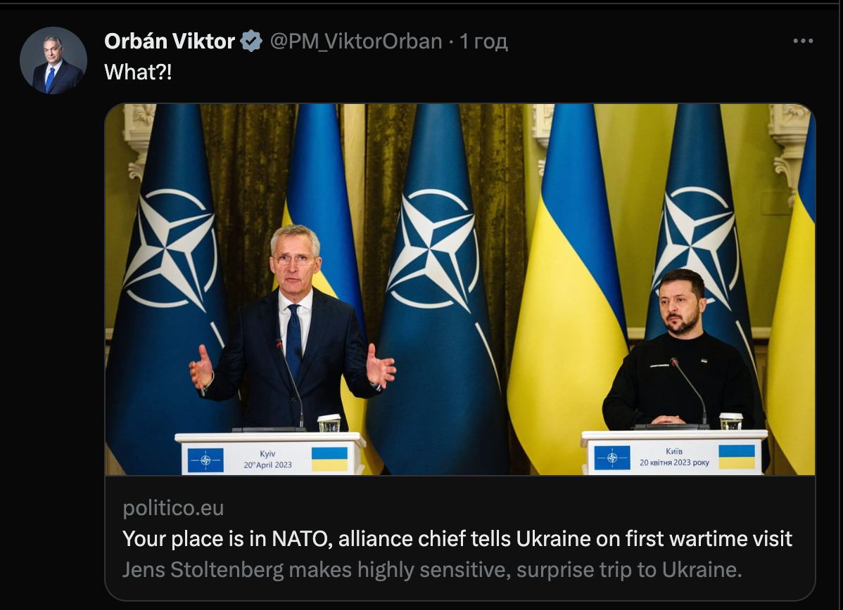 Орбан не зміг приховати свого шоку через заяву Столтенберга про членство України в НАТО - фото 2