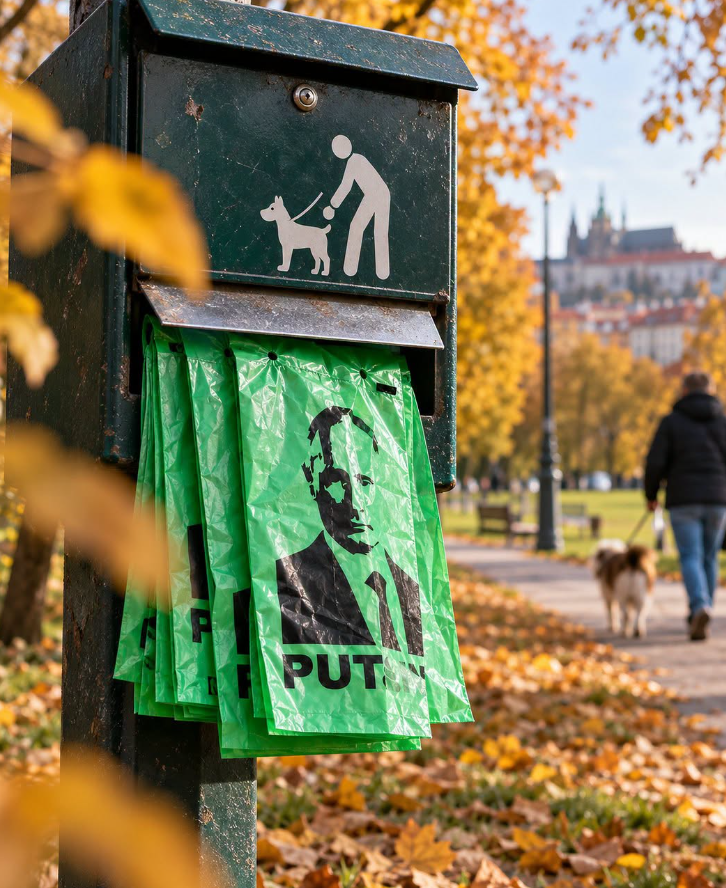 В Чехии продают пакеты с портретом Путина для уборки за собаками - фото 2 В Чехии продают пакеты с портретом Путина для уборки за собаками - фото 2