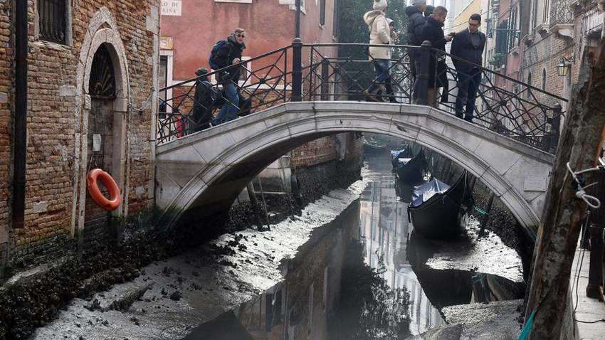 У Венеції нова проблема: через припливи низького рівня пересихають канали 