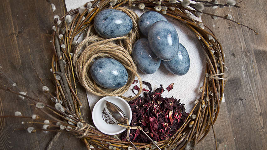 Покраска яиц на Пасху: как это сделать с помощью каркаде