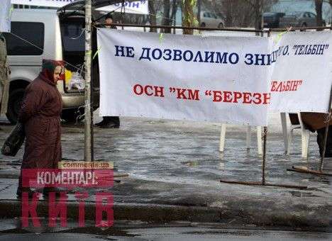 В Киеве провели акцию протеста против застройки озера Тельбин (ФОТО)