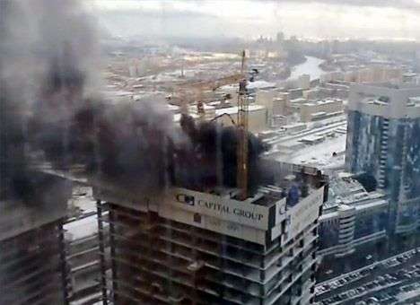 Загорелся небоскреб «Москва-Сити»