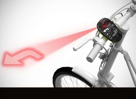 Представлен концепт велонавигатора с лазерной подсветкой
