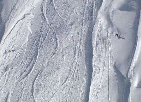 Шведский лыжник-фрирайдер обогнал лавину (ВИДЕО)