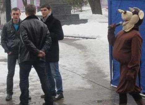 В Сумах за «регионалов» агитируют «коровы» (ФОТО, ВИДЕО)