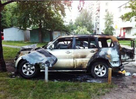 «Ударовцу» из Броваров сожгли автомобиль (ВИДЕО)