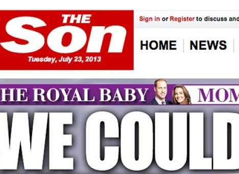 The Sun сменила название в честь первенца принца Уильяма