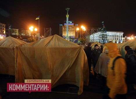 На Майдане митингующие начали ставить палатки (ФОТО)