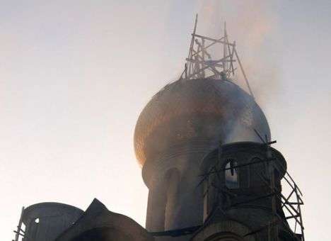 В Крыму сгорела церковь, которую строил недруг Могилева