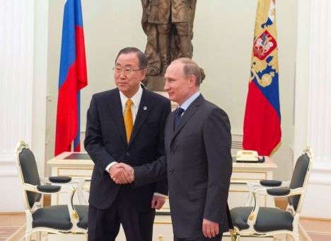 Президент РФ обсудил ситуацию в Украине с генсеком ООН