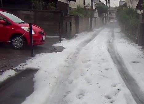 Сильнейший ливень и град обрушились на Токио (ВИДЕО)