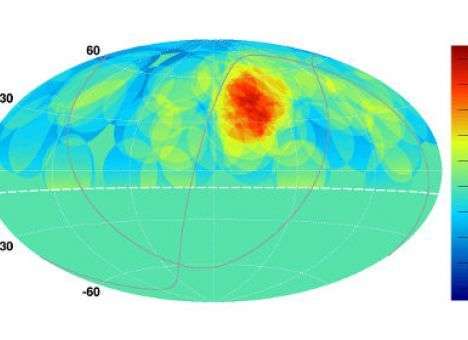 На карте космических лучей появилось «горячее пятно»