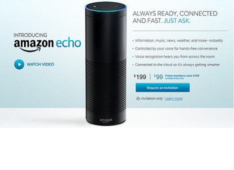Amazon представила «умную колонку» Echo (ФОТО, ВИДЕО)