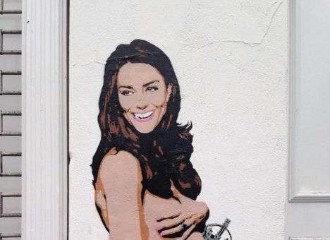 Голую беременную Кейт Миддлтон нарисовали на стене в Лондоне (ФОТО)