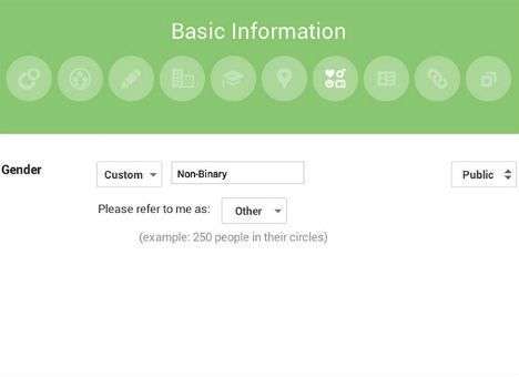Google+ теперь признает «Свой вариант» в графе «Пол»