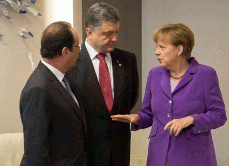 Порошенко, Олланд и Меркель встретились перед Маршем единства - СМИ