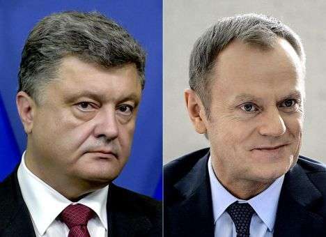 Порошенко перед встречей с Меркель и Олландом провел разговор с Туском