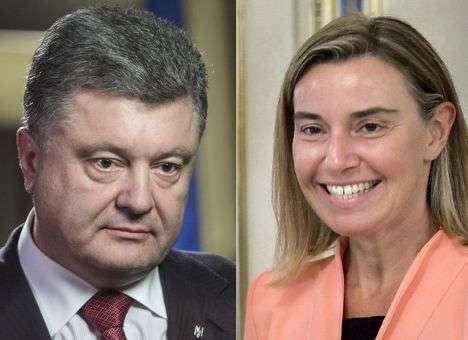 Порошенко Могерини обсудили международные усилия урегулирования ситуации в Донбассе