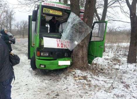 Под Харьковом маршрутка влетела в дерево (ФОТО)