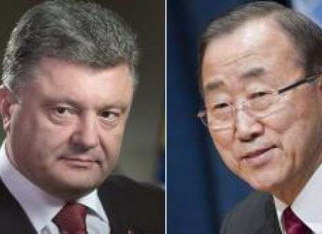 Пан Ги Мун в разговоре с Порошенко поблагодарил народ Украины