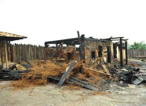 На острове Хортица пылала «Запорожская Сечь» (ФОТО)