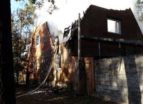 Под Киевом дотла сгорело отделение милиции (ФОТО)