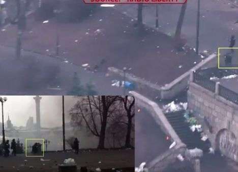 Путь убийцы: Показаны выстрелы, сделанные бойцом «Беркута» по «майдановцам» (ВИДЕО)