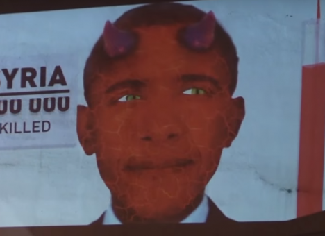 Москвичам показали «Обаму-дьявола» (ВИДЕО)