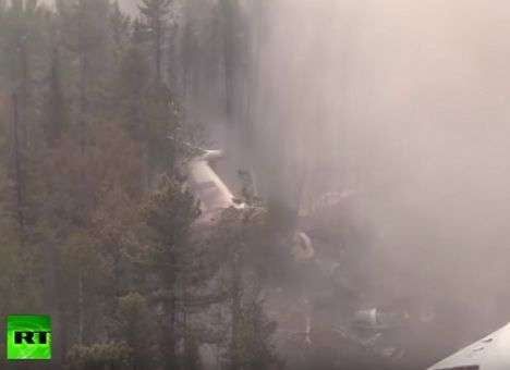 Опубликовано первое видео с места гибели Ил-76 в тайге