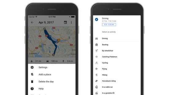 В Google Maps появилась хронология перемещений