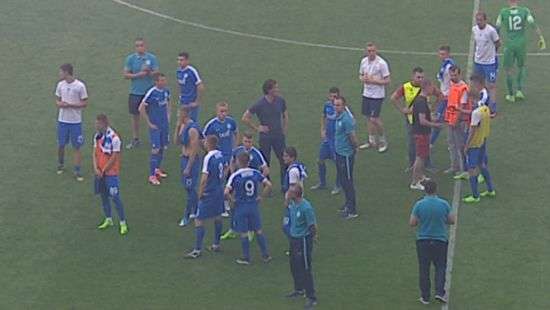 Матч между «Днепром» и «Волынью» не был доигран из-за петарды