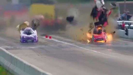 В США во время гонки взорвался автомобиль на скорости 500 км/ч (видео)