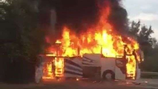 В Болгарии загорелся автобус с российскими туристами