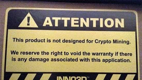 Inno3D будет лишать майнеров гарантии на видеокарты