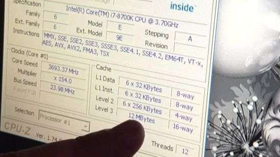 Intel Core i7-8700 запечатлён на фото