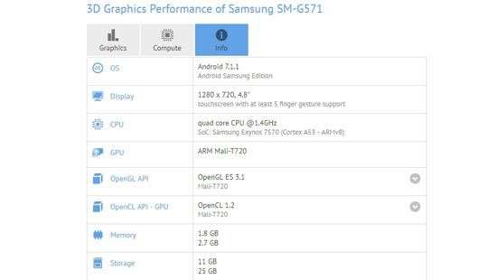 GFXBench рассекретил новый смартфон Samsung