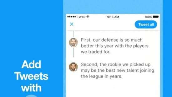 Появилась возможность публиковать по несколько твитов одновременно