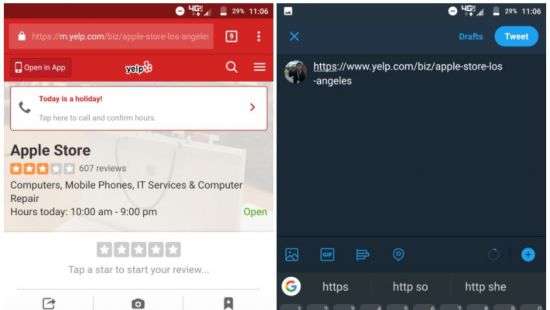 Chrome начал сокращать ссылки