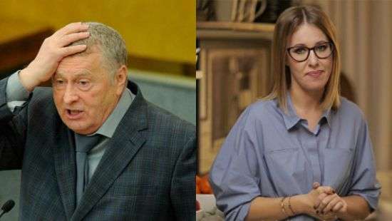 Собчак во время дебатов плеснула водой Жириновскому в лицо (ВИДЕО)