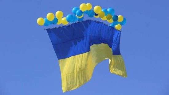 В Горловку прилетел украинский флаг
