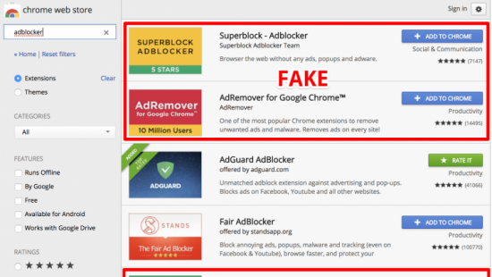 Пользователи Chrome стали жертвами вредоносных блокировщиков