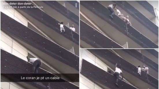 В Париже мигрант из Мали влез по балконам на 4 этаж, чтобы спасти ребёнка (ВИДЕО)