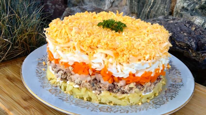 Салат "Богатство" — бюджетный, но роскошный вкус, ставший фаворитом на праздниках Салат "Богатство" — бюджетный, но роскошный вкус, ставший фаворитом на праздниках