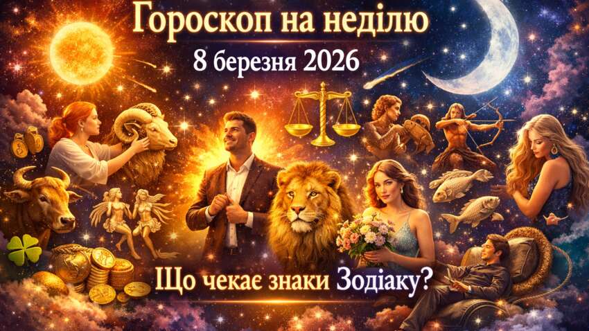 Гороскоп на неділю 8 березня 2026: Овнам – шанс, Левам – перемога, Рибам – несподівана новина