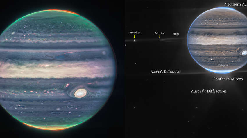 NASA опублікувало нові знімки Юпітера зроблені телескопом Джеймс Вебб