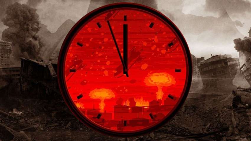 Годинник Судного дня наблизився до рекордного значення через війну в Україні Годинник Судного дня наблизився до рекордного значення через війну в Україні
