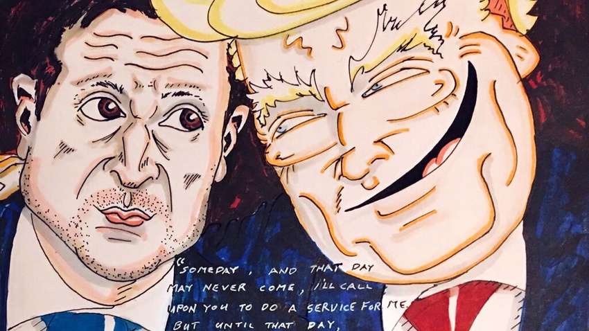 Комедийный актер Джим Керри нарисовал карикатуру о скандале с Трампом и Зеленским