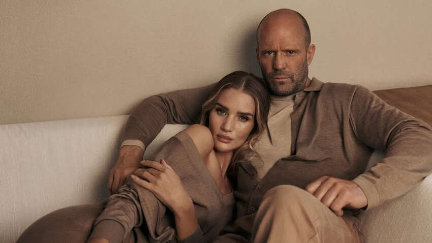 Джейсон Стейтем у кашемірі знявся з нареченою для модного кампейну